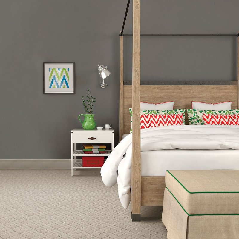 Classic bedroom with Mohawk SmartStrand Carpet flooring