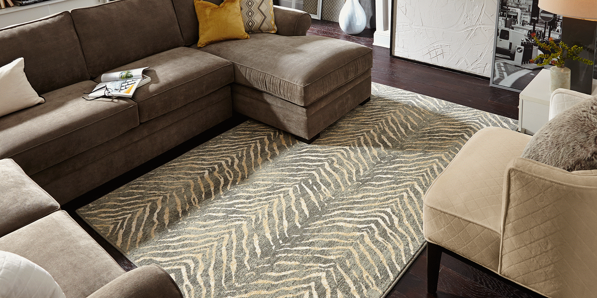 patterned rug living room